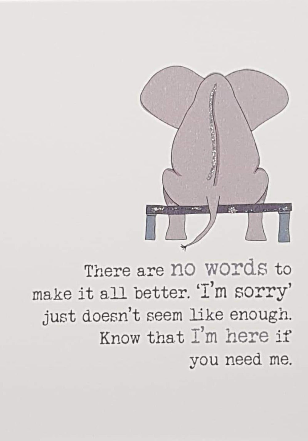 Thinking Of You Card - Elephant Sitting On The Bench