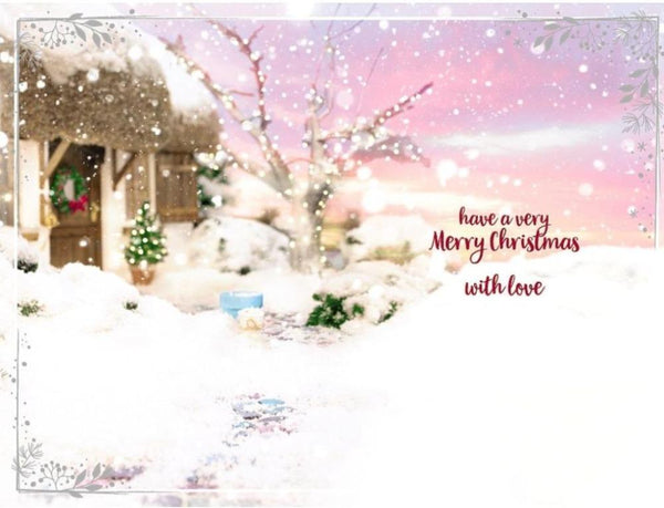 1 X Greeting Card - Merry Christmas Winter Night Stars Snow - View #3