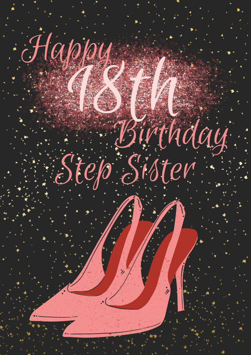 18th Step Sister Birthday Card Personalisation