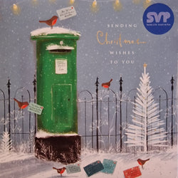 Charity Christmas Card - Box / Society Of St. Vincent de Paul SVP - Postbox Robins
