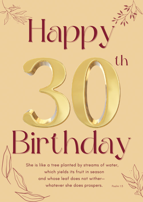 30th Female Birthday Card Personalisation