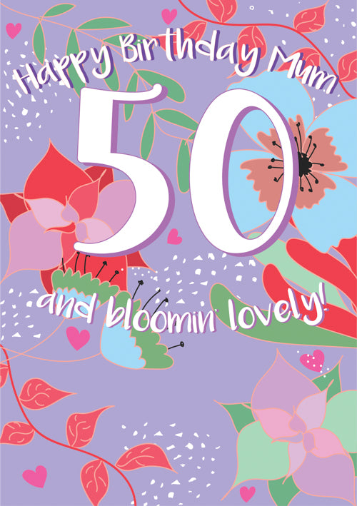 50th Mum Birthday Card Personalisation