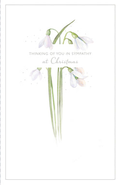 Thinking Of You Sympathy Christmas Card - Flowers & Sorry For Your Loss