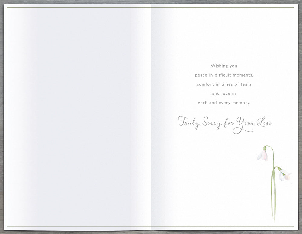 Thinking Of You Sympathy Christmas Card - Flowers & Sorry For Your Loss