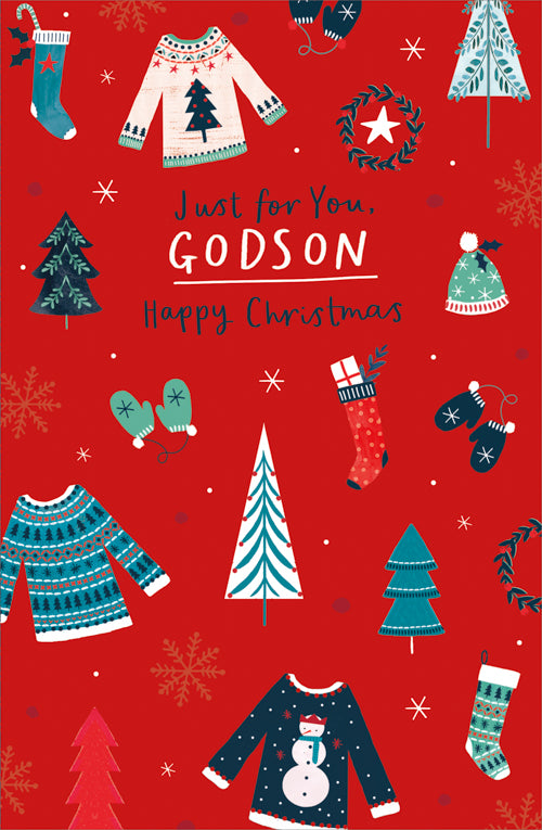 Just For You Godson Christmas Card