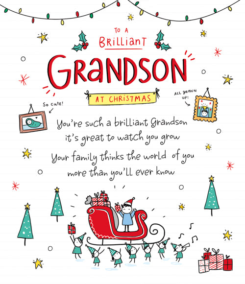 Brilliant Grandson Christmas Card 