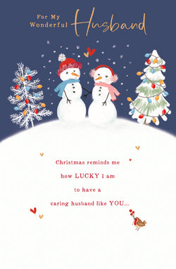 For My Wonderful Husband Christmas Card
