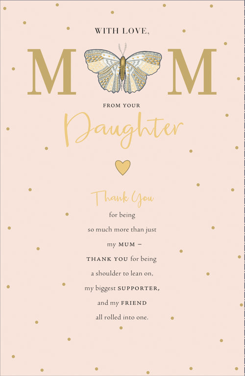 From Your Daughter Mum Mothers Day Card