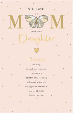 From Your Daughter Mum Mothers Day Card