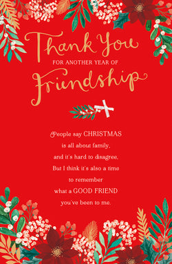 Thank You Friendship Christmas Card