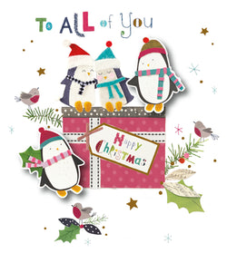 All Of You Christmas Card - Penguin With Santa Hat Gift