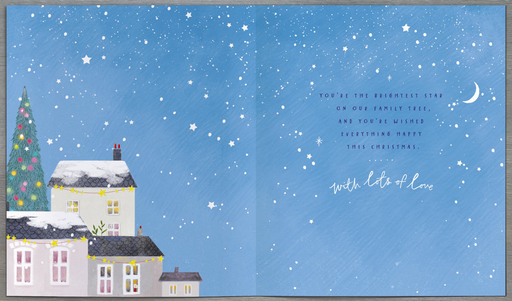 Mum Christmas Card - A Woman Decorating  & You Are The Brightest Star