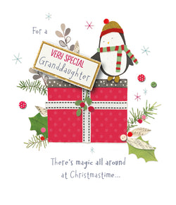Great Granddaughter Christmas Card Rudolph in Snow Great Granddaughter Christmas Card Rudolph in Snow