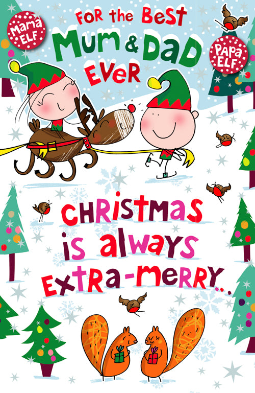 Mum And Dad Christmas Card