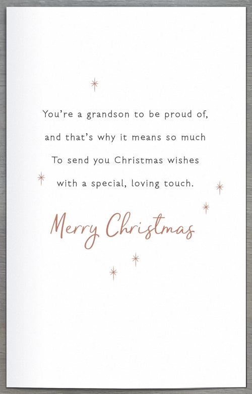 Just For You Grandson Christmas Card 