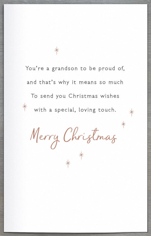 Just For You Grandson Christmas Card 