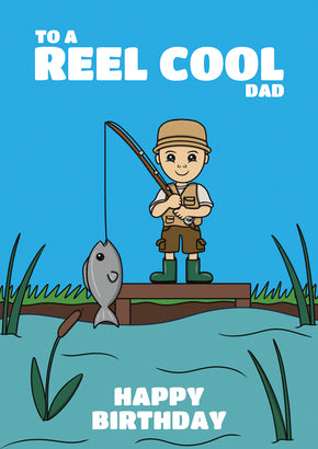 Funny Dad Birthday Card Personalisation - Reel Cool & Fishing - Card  Gallery Online Ireland