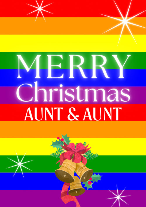 LGBTQ+ Aunt And Aunt Christmas Card Personalisation