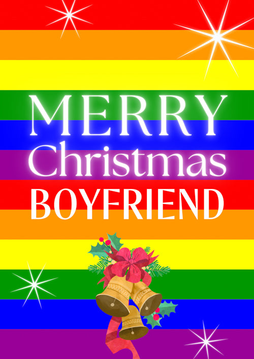 LGBTQ+ Boyfriend Christmas Card Personalisation