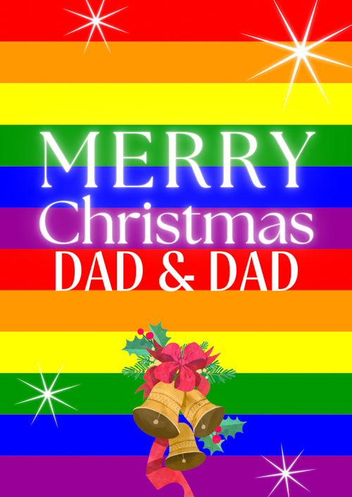LGBTQ+ Dad And Dad Christmas Card Personalisation