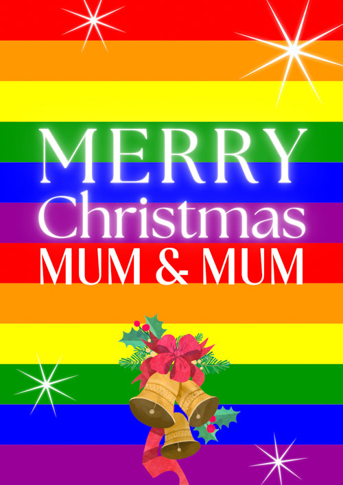 LGBTQ+ Mum And Mum Christmas Card Personalisation