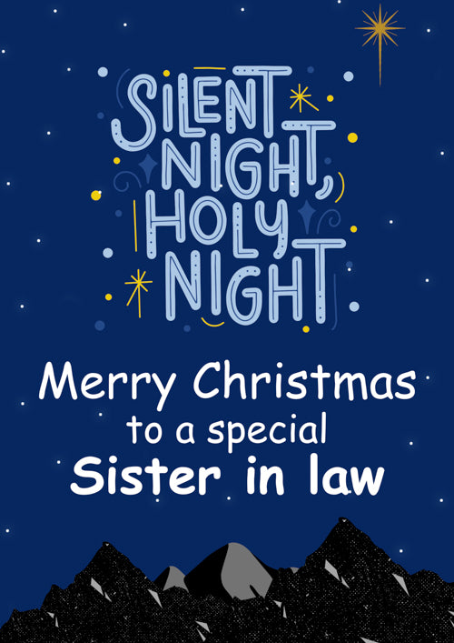 Special Sister In Law Christmas Card Personalisation