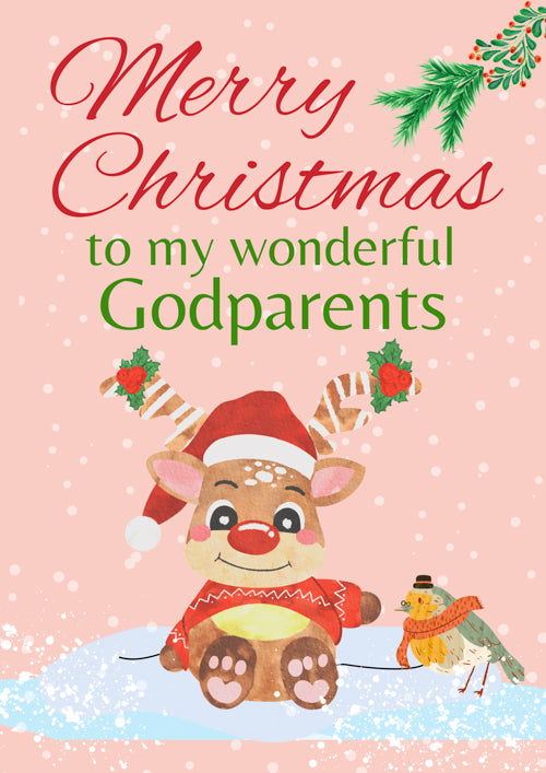 Godparents Christmas Card Personalisation