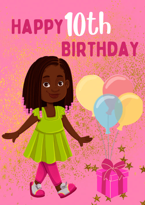 10th Girl Birthday Card Personalisation