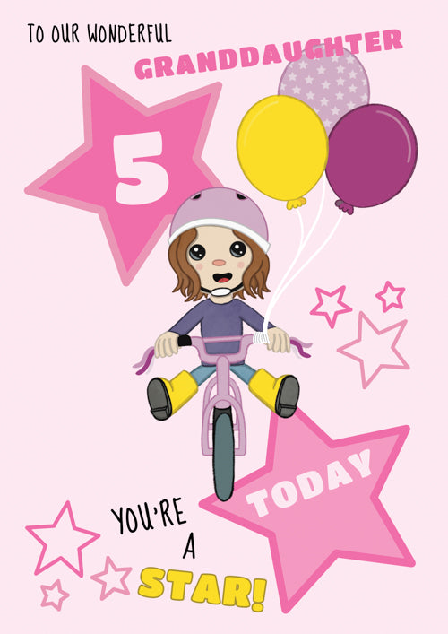 5th Granddaughter Birthday Card Personalisation