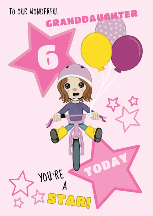 6th Granddaughter Birthday Card Personalisation