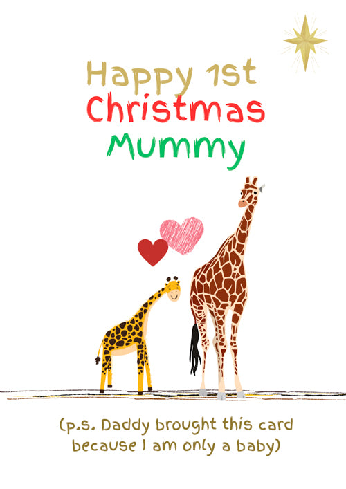 1st Mummy Christmas Card Personalisation