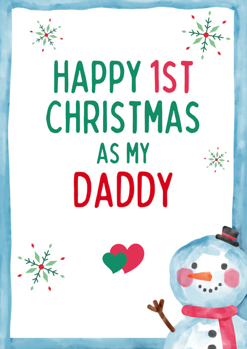 1st Daddy Christmas Card Personalisation