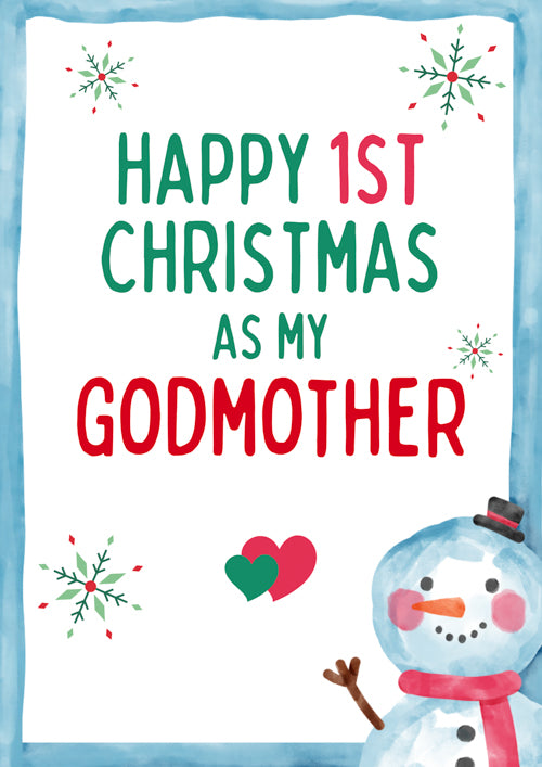 1st Godmother Christmas Card Personalisation