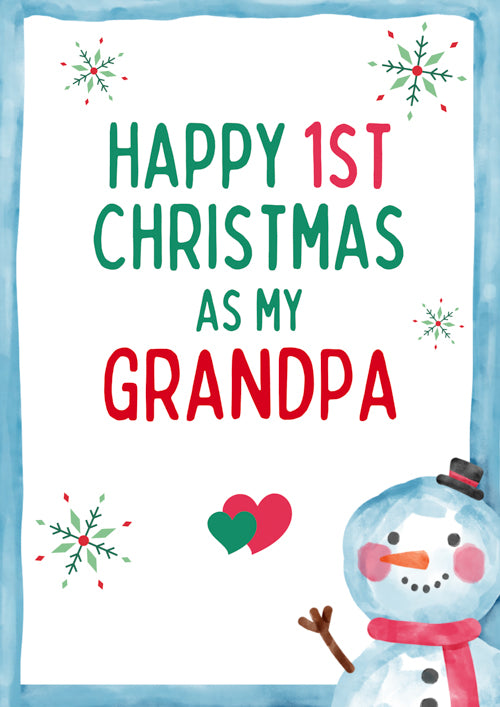 1st Grandpa Christmas Card Personalisation