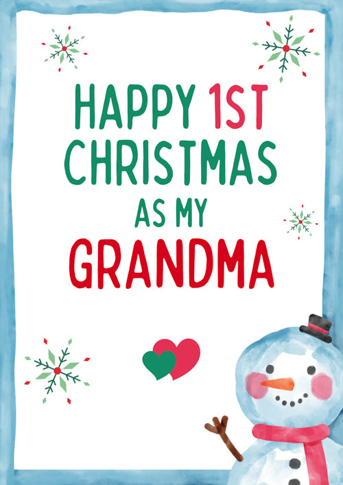 1st Grandma Christmas Card Personalisation