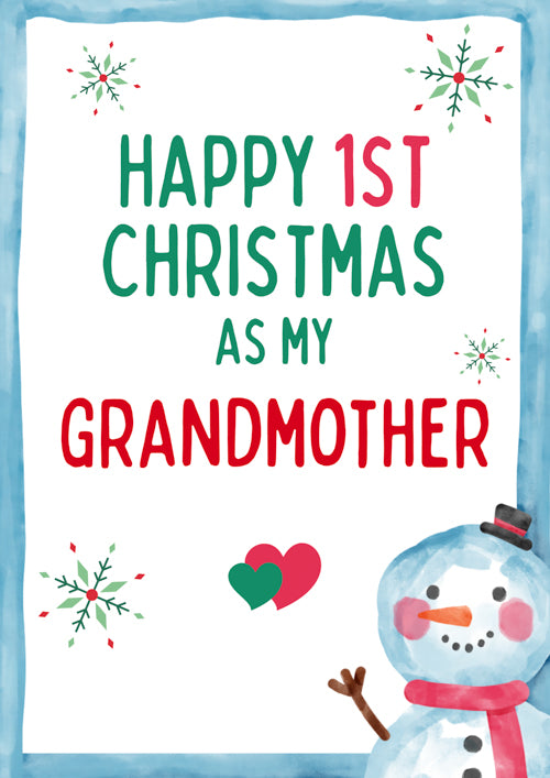 1st Grandmother Christmas Card Personalisation
