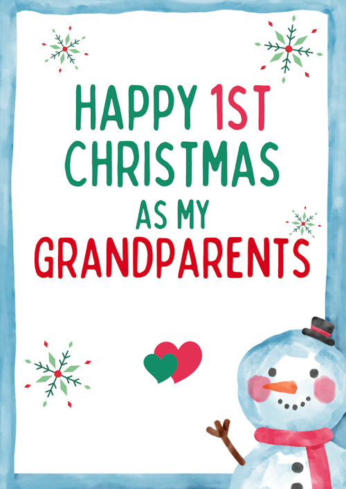 1st Grandparents Christmas Card Personalisation