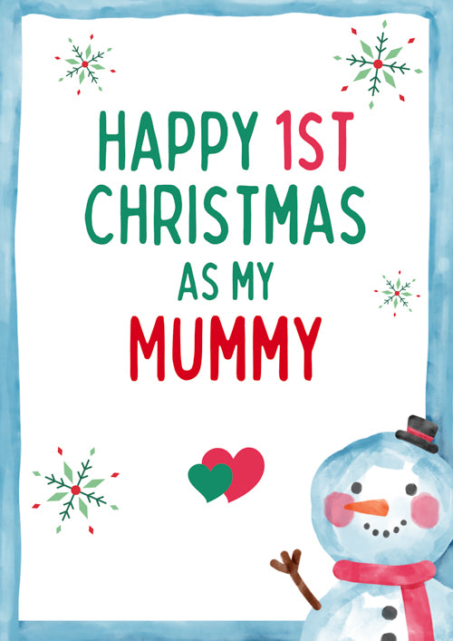 1st Mummy Christmas Card Personalisation
