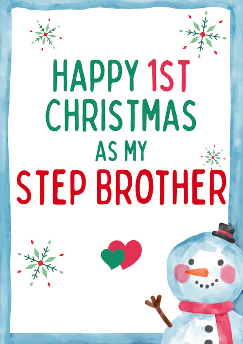 1st Step Brother Christmas Card Personalisation