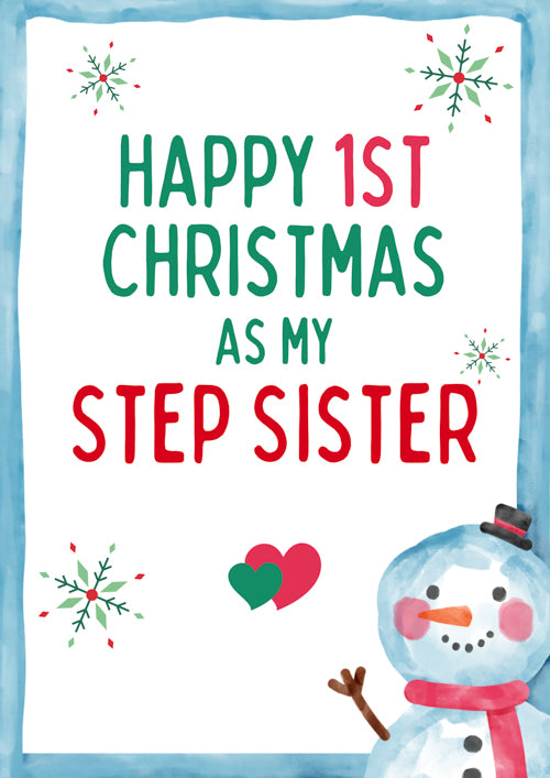 1st Step Sister Christmas Card Personalisation