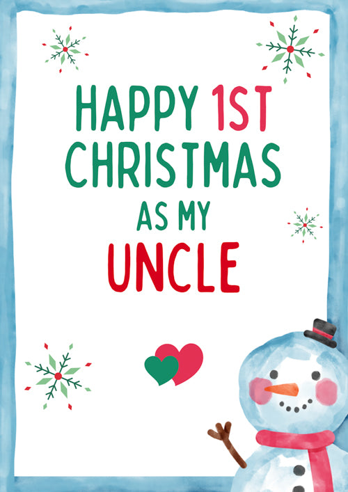1st Uncle Christmas Card Personalisation