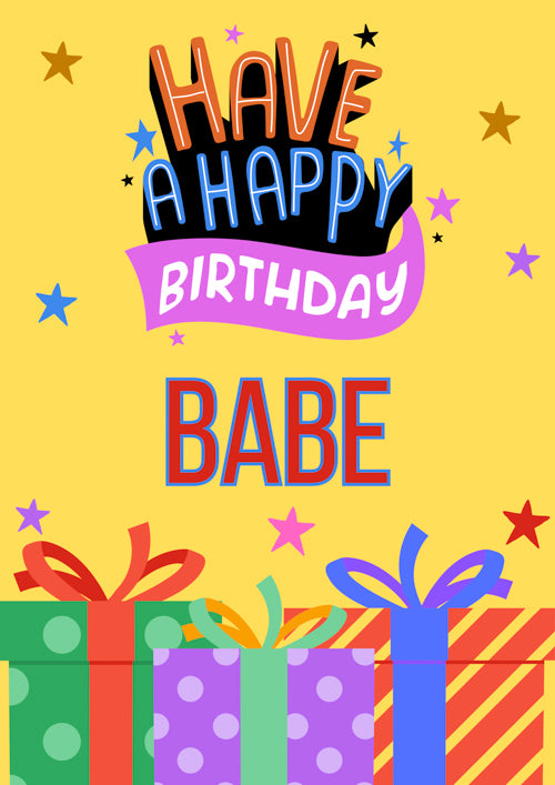 Babe Birthday Card Personalisation