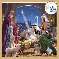 Charity Christmas Card (In Irish & English) - Box of 12 / Irish Cancer Society ICS - Nativity