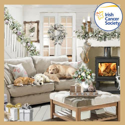 Charity Christmas Card (In Irish & English) - Box / Irish Cancer Society ICS & Puppies At Home