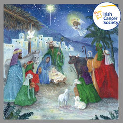 Charity Christmas Card (In Irish & English) - Box / Irish Cancer Society ICS & Nativity