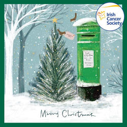 Charity Christmas Card (In Irish & English) - Box / Irish Cancer Society ICS & Postbox