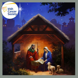 Charity Christmas Card (In Irish & English) - Box / Irish Cancer Society ICS & Nativity Village