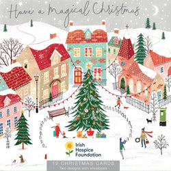 Charity Christmas Card (In Irish & English) - Box / Irish Hospice Society IHS & Snow Town