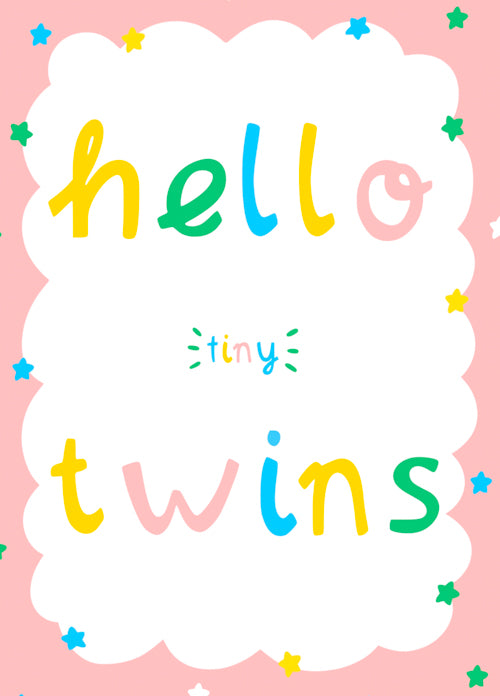 New Baby Twin Card Personalisation