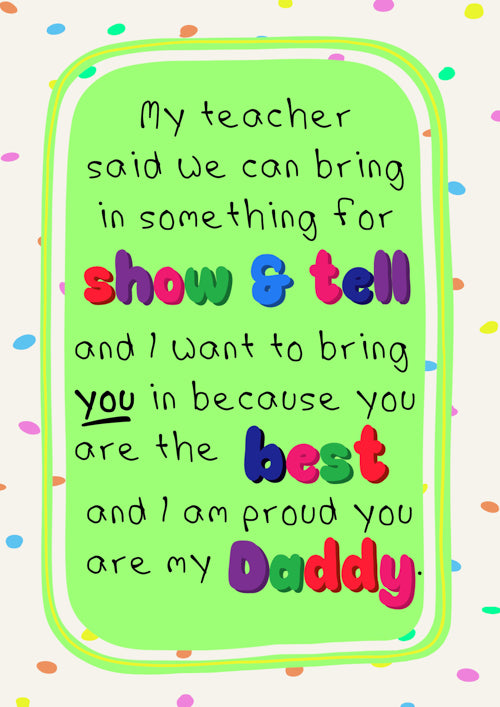 General Daddy Fathers Day Card Personalisation
